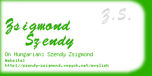 zsigmond szendy business card